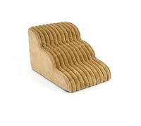 Colcolo Rampe pour Animaux Escalier Chien Chat Marche Antidérapante Surface Striée Housse Amovible Zippée Entretien Facile, Chameau, Trois Marches, H36cm L53cm L39cm