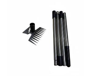 Colcolo Râteau Agricole Jardin Cultivateur Éventail Accessoire Indispensable pour Préparation du Sol et Entretien du Terrain , Râteau À 11 Dents en Forme De X avec Manche en Quatre Sections