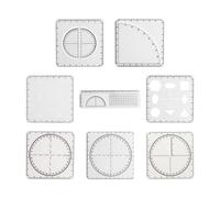 Colcolo Règle géométrique 8 pièces, règle de dessin mathématique, fonctions mathématiques, outil de dessin, pochoirs pour la construction, l'écriture et