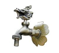Colcolo Robin d'Eau Antique à Fixation Murale Poignée Supérieure Ornementale pour Patio Terrasse, Dragon Floral
