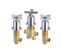 Colcolo Robinet Assemblage pour Salle de Bain Équipé d'Une Poignée Robuste Chromée Mécanisme de Contrôle Amélioré Bride Circulaire Esthétique Montage Simple, Croix SY-1010