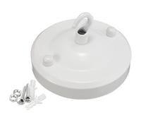 Colcolo Rosace de Plafond Crochet Plaque Pendentif auvent Accessoire plafonnier Entretien de l'éclairage Rosace de Plafond en Fer Vintage avec Crochet Plaque, Blanche