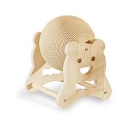 Colcolo Roue à Griffer pour Chat Jouet Interactif Grattoir Balle Rotative Cadre Bois Rouleau pour Canaliser l'Instinct de Chasse et Prévenir Les Dégâts, 15 Cm, Ours