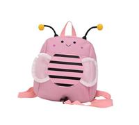 Colcolo Sac à Dos Enfant Cartoon Bee Sac Portable Nylon Polyester Léger Bretelles Réglables Fermeture à Glissière Adapté pour École Sorties Fête Cadeau, Rose