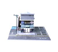 Colcolo Scène 1/64 Diorama Parking Scène miniature à l'échelle 1:64 avec toile de fond pour maquette de voiture légère diorama Candy House