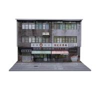Colcolo Scène miniature de bâtiment diorama 1/64 avec lumière moulée sous pression, parking de voiture, scène de rue de Hong pour collection de, Style A