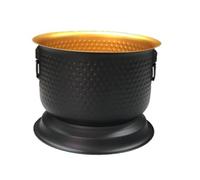 Colcolo Seau à Glace en Acier Inoxydable Rafraîchisseur Seau à Vin Refroidisseur de Bouteilles Corps Courbe et Finition Polie, Noir Et Doré, style to 1