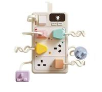 Colcolo Simulateur Éducatif Jouet Prise Enfant Tableau d'Activités Appareil Interactif avec Inserts à Brancher et Ouvertures Associées en Plastique pour, Modèle Blanc