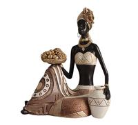 Colcolo Statue africaine, sculpture d'art africain vintage, pièce maîtresse de table de collection, ornement, figurine de dame pour étagère de, Séance