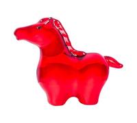 Colcolo Statue de cheval en verre, œuvre d'art de collection, sculpture animale miniature, figurine pour étagère, comptoir, magasin ou, Rouge