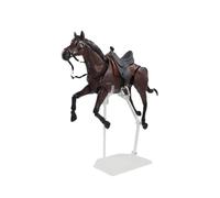 Colcolo Statue de cheval/poney articulé avec support, figurine réaliste et articulée, objet de collection pour enfants, Brun