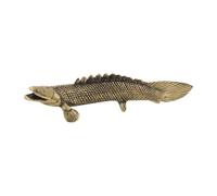 Colcolo Statue de dragon crocodile au design rétro, figurine antique en laiton robuste, sculpture animale pour bureau, étagère, hôtel, meuble TV, décoration