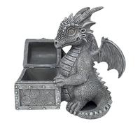 Colcolo Statue de jardin d'extérieur en forme de dragon, lampe solaire décorative avec éclairage solaire, sculpture moderne en résine pour patio