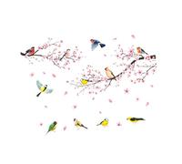 Colcolo Stickers muraux décoratifs en forme de branches d'arbres, avec motifs floraux et oiseaux. Pratiques et imperméables, ils sont parfaits pour, 190 X 130 Cm