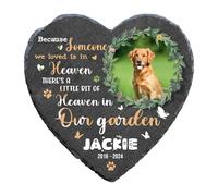 Colcolo Stone commémorative pour Chiens, marqueur de Tombe temporaire cimetière décoration commémorative Cadeau de la Pierre tombale de Chien réfléchi, Heart Style F