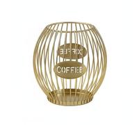 Colcolo Support Capsules Café Panier Organisateur Conteneur Présentoir en Fer Large Ouverture pour Prise Rapide Rangement Spacieux et Ordonné Adapté à la Maison Espace, Or, S