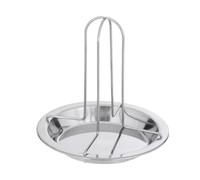Colcolo Support ssoire pour Volaille en Acier Inoxydable Support Vertical Pliable Plateau Collecteur Jus Conception Détachable Gain Place Adapté Cuisson au Four Domestique, Standard