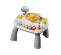 Colcolo Table d'activité pour bébé, jouets musicaux, jouets d'éducation précoce, rétroviseurs 2 en 1, feux de circulation, jouets sensoriels pour enfants, Gris