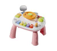 Colcolo Table d'activité pour bébé, jouets musicaux, jouets d'éducation précoce, rétroviseurs 2 en 1, feux de circulation, jouets sensoriels pour enfants, Rose