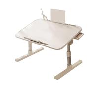 Colcolo Table Pliante Ordinateur Portable Plateau Bureau Réglable Ergonomique Bois Densité Léger Portable Adapté Chambre Salon Balcon Camping Pique-Nique, Style Blanc A