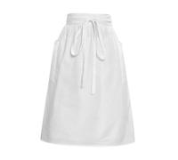 Colcolo Tablier long blanc pour femme, simple et uni, avec poches, idéal pour servir, peindre, nettoyer.