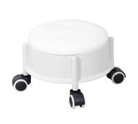 Colcolo Tabouret bas à roulettes pivotantes universelles, confortable, multi-usages, petit, mini, siège à langer, poulie, tabouret bas pour salons, Blanc