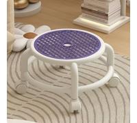 Colcolo Tabouret Enfant Rotatif Tabouret Roulant Siège Pivotant Tabouret Bas Tabouret Compact en Plastique Aide Pratique pour S’asseoir et Atteindre Adapté, Gris Ciment