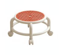 Colcolo Tabouret Enfant Rotatif Tabouret Roulant Siège Pivotant Tabouret Bas Tabouret Compact en Plastique Aide Pratique pour S’asseoir et Atteindre Adapté, Orange Vif