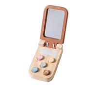 Colcolo Téléphone jouet en bois pour bébé, téléphone à clapet pour faire semblant, sensoriel, éducatif, avec boutons fonctionnels pour les fêtes d'enfants