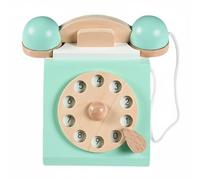 Colcolo Téléphone Jouet en Bois pour Enfants pour Conversations Simulées Téléphone de Jeu d'Imitation Outil Histoire Inventée Accessoire Communication Enfant , Bleu Menthe