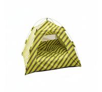 Colcolo Tente Abri Rayée pour Chat Tente Niche Privé Coussin Doux Ventilation Continue Armature Flexible en Fibre de Verre Assemblage Rapide Adaptée aux Chats, 40-40-36cm
