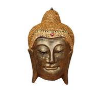 Colcolo Tête Bddha Thaïlandaise en Bois Style Nordique Thaïlandais Tête Bddha Finition Dorure Ipiré du Bddhisme pr lon, Entrée