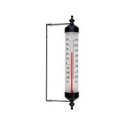 Colcolo Thermomètre Extérieur Murale Jauge Température Tube Cylindrique Transparente Cadre Fixation Rectangulaire Liquide Rouge Facile à Lire Fer et Verre