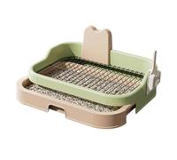 Colcolo Toilettes pour Chien, Support pour Pipi, Grille en Maille, Bassin Anti-Fuite, Enceinte surélevée, Plateau de propreté pour Chien, Tapis, Vert et Beige