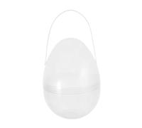 Colcolo Œuf de Pâques avec poignée, contenant transparent en forme d'œuf remplissable, grand panier pour jeux, parcs, bonbons, intérieur, jardins, 20cm