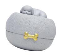 Colcolo Urne funéraire pour Petit Animal, Multifonction, Peinte à la Main, avec Sculpture de Chiot endormi, 13 x 10 cm, en résine