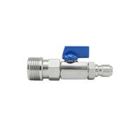 Colcolo Vanne Haute Pression Robinet Sphère Raccord Droit Clapet Métal Inox à Levier Manuel Contrôle Précis Hexagone pour dapté Installations Arrosage Systèmes de Pulvérisation, 1/4 Pouce