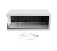 Colcolo Vitrine de présentation de voiture modèle échelle 1:64, vitrine de collection, boîte de rangement Led intégrée pour modèles de voitures, Mini poupées, noir