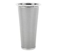 Cold Brew Coffee Filter,304 Stainless Steel Coffee Brew Infuser Cone Strainer Reusable Mesh with Leakproof Seal White Rubber Circle for Iced Tea Fruit Drinks (8 * 15cm)
