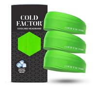 COLD FACTOR Lot de 3 Bandeaux à Refroidissement instantané (Vert Citron) | Technologie avancée de Refroidissement par évaporation sans Produits Chimiques | Plus de 2 Heures de Refroidissement | Idéal