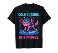 Cold Outside Axolotl Power Ice Skate Energy T-Shirt