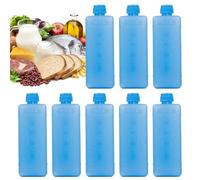 Cold Packs for Cooler - 8-Piece Lightweight Reusable Freezer Packs, Long Lasting Crystal Ice Box Accessories | Efficient Cooling Freeze Blocks For Refrigerator Fan Drink Food Camping Picnic Beach Fish