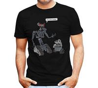 COLD-PRESSED LEMON I Am Yor Father Number Johnny 5 Wall E Short Circuit Men's T Shirt Black XXL