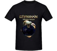 COLD-PRESSED LEMON Whitesnake Made in Britain The World Record Tracks Mens O Neck DIY T Shirt Black M