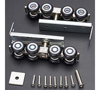 Cold Rolled Steel Sliding Wooden Door Closet Hardware Kit Door Wheels Roller 8 Wheels Hangers Roller 1 Set Casters