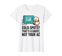 Cold Spots? Thats A Ghost Humour pour l'entretien de la Maison T-Shirt Graphique avec Valeur, Femme, Blanc, S