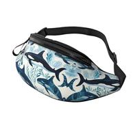 Cold Tree Sac banane camouflage pour homme et femme, sac de poitrine réglable tendance, sac banane de voyage, sport, marche, Baleine tueuse., Taille unique