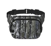 Cold Tree Sac banane carré imprimé camouflage double couche Sac banane tendance pour homme et femme, noir, One Size