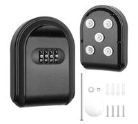 Coldairsoap Porte-clés magnétique avec serrure, boîte de verrouillage magnétique cachée sous la voiture, combinaison sécurisée à 4 chiffres avec code réinitialisable pour intérieur, extérieur, clé de