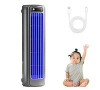 Coldeez Cooling Ace, Portable Bladeless Fan with 3 Speeds, USB Rechargeable, Quiet Desk, Enjoy a Quick, Natural, Hanging and Standing Dual Purpose for Livingroom Bedroom and Office (Gray)
